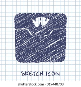 Vector bathroom weight scale icon