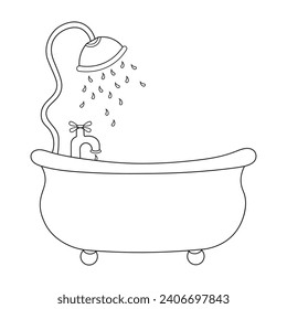 Vector Bathtub coloring book page