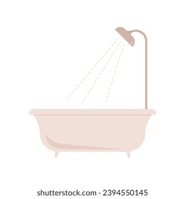Vector bathtub isolated on white background. Bathroom furniture.