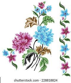 Vector Oriental Motif Flowers Original Floral Stock Vector (Royalty ...