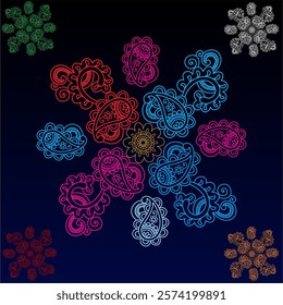 vector of batik flowers, good for use as additional design or cover reference