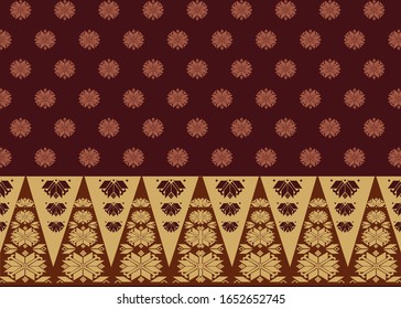 Vector Batik, Indonesian Songket Pattern with Florals
