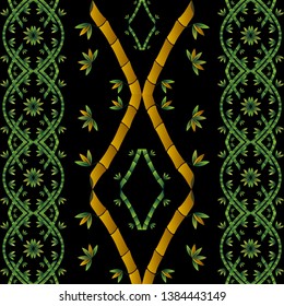 vector Batik motif bamboo with a black background