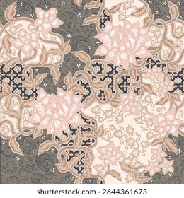 projeto padrão de batik vetorial da indonésia