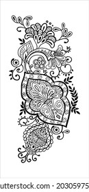 Vector Batik pattern flower ornament