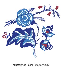 Vector Batik pattern flower ornament