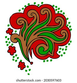 Vector Batik pattern flower ornament