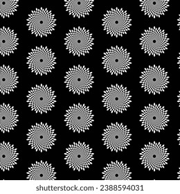 Vector Batik Pattern Seamless with Black Background