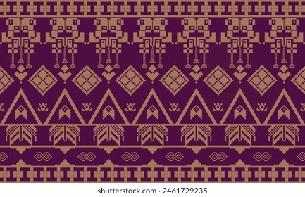 Vector - Batik songket and aztec pattern traditional background design batik pattern