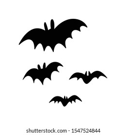 Vector bats collection. Halloween scary animal vector set.