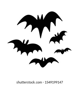 Vector bats collection. Halloween scary animal vector set.