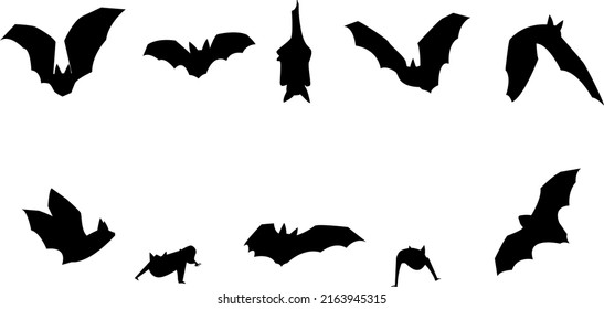 Iconos de bates vectores aislados en fondo blanco