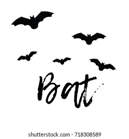 Vector bats on the white background. - stock vector