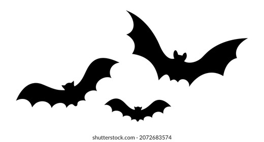 Vector bats Silhouette sobre fondo blanco