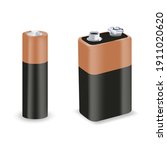 Vector batteries set. Realistic illustration of batteries isolated on white background