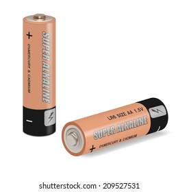Vector battery aa alkaline - isolated  on white background