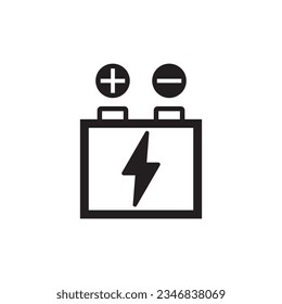 Vector of Battery charge flat icon, Includes such Icons as bolt, battery, voltage vector illustration isolated in white background. Electric vehicle symbol.