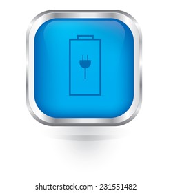 Vector battery charge icon glossy button 
