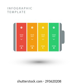 Vector battery element for infographic. Template for diagram, graph, presentation and chart.
