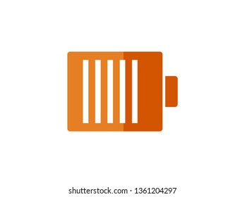 vector battery flat color icons on white - Vector