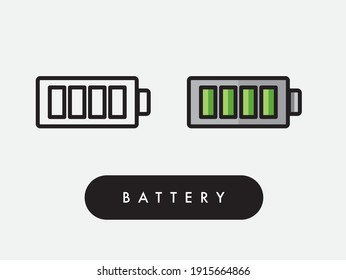 Vector Battery Full Charge Icon Illustration