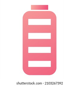 Vector Battery Full Glyph Gradient Icon Design
