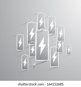 Vector battery icon background.