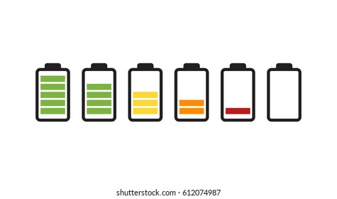 Vector Battery Icon. Charge From High To Low.