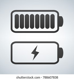 Vector Battery Icon. Charge From High To Low