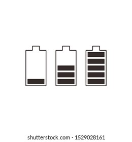 Vector battery icon. Charge from low to high