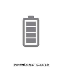 Icono de la batería del vector con potencia completa. Totalmente cargado.