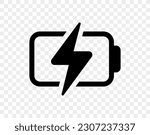 Vector battery icon. High quality black style vector icon. Baterry charge indicator. Empty batery level, energy, charging. Power low up status batteries logo.