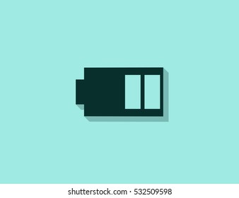 Vector battery icon with long shadow