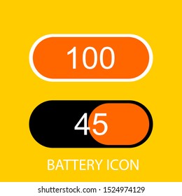Vector Battery Icon On Yellow Background