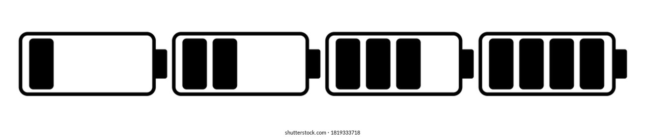 Vector battery icon set.Vector icon collection design battery level indicators. Set of battery charge level indicator symbol vector