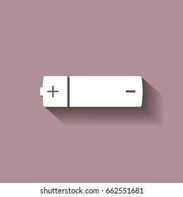 Vector battery icon with shadow in triangle