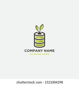 vector battery and leaf. natural icon template.