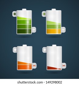 Vector Battery Life Symbols Set 