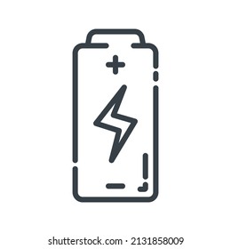 Icono de la línea de la batería del vector aislado en fondo transparente.
