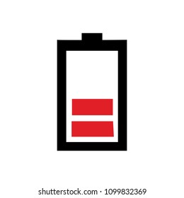 Vector Battery Low Charging - Power Battery Illustration, Electricity Symbol - Energy Sign