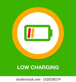 vector Battery low charging - power Battery illustration, electricity symbol - energy sign