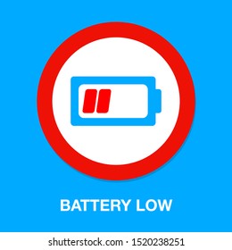 vector Battery low charging - power Battery illustration, electricity symbol - energy sign