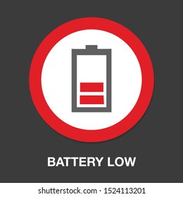 vector Battery low charging - power Battery illustration, electricity symbol - energy sign