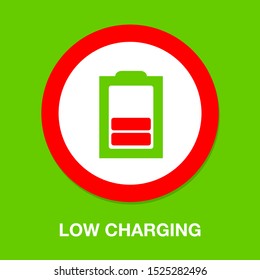 vector Battery low charging - power Battery illustration, electricity symbol - energy sign