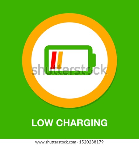 vector Battery low charging - power Battery illustration, electricity symbol - energy sign