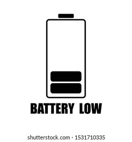 Vector Battery low icon isolated white background ,electricity