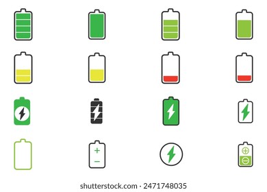 Vector battery power icon. battery charge level. Battery icon set.vector illustration.