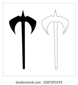 Vector battle axe silhouette clipart image valor of battlefield illustrations
