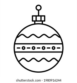 Vector Bauble Outline Icon Design
