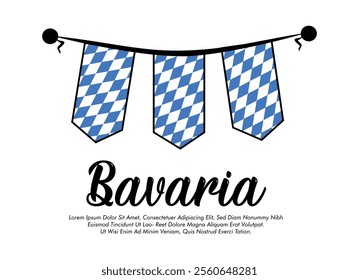 Vector Bavaria flag banner Bavaria flag Vector illustration design Bavaria national day banner design 